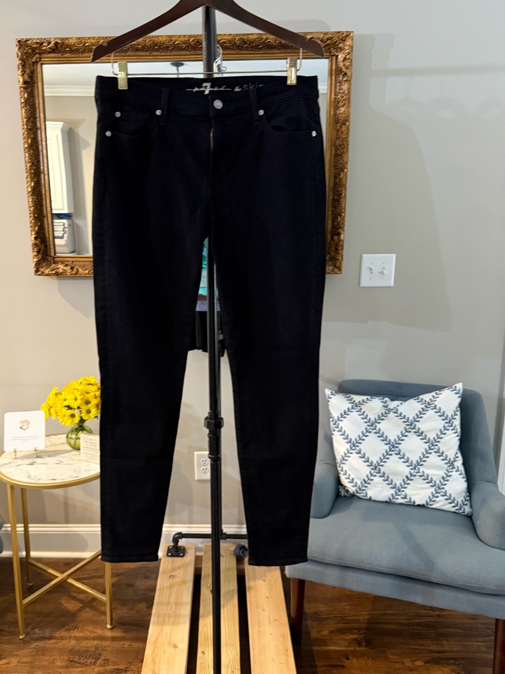 7 For All Mankind Black Skinny Jeans